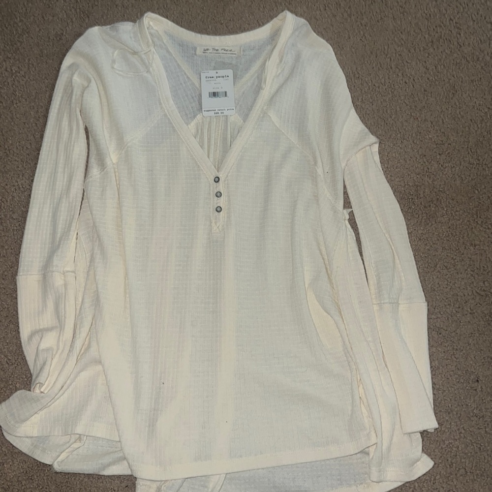 Free people Henley. Cream.